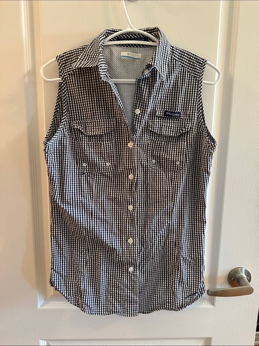Columbia gingham sleeveless top Super Bonehead